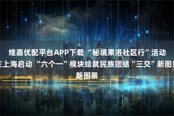 维嘉优配平台APP下载 “秘境果洛社区行”活动在上海启动 “六个一”模块绘就民族团结“三交”新图景